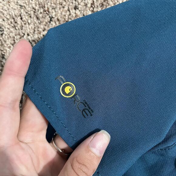 Carhartt Scrub Top Womens Small Blue Force V Neck Medical Utility Pockets Work - Picture 3 of 8